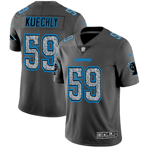 Carolina Panthers Limited Gray Men Luke Kuechly Jersey NFL Football #59 Static Fashion->carolina panthers->NFL Jersey